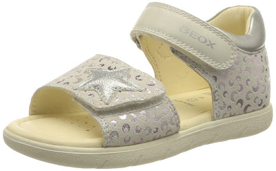 Geox Baby Girl's Alul Sandal 17 (Toddler) White/Silver 26 (US 9 Toddler) M