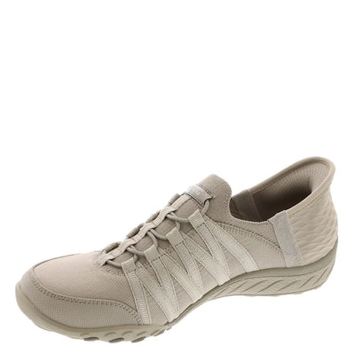 SKECHERS Women's Breathe Easy-ROLL with ME Sneaker, Taupe, 8