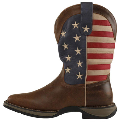 ROPER Mens American Wilder Patriotic Square Toe Casual Boots Mid Calf - Brown 9.5