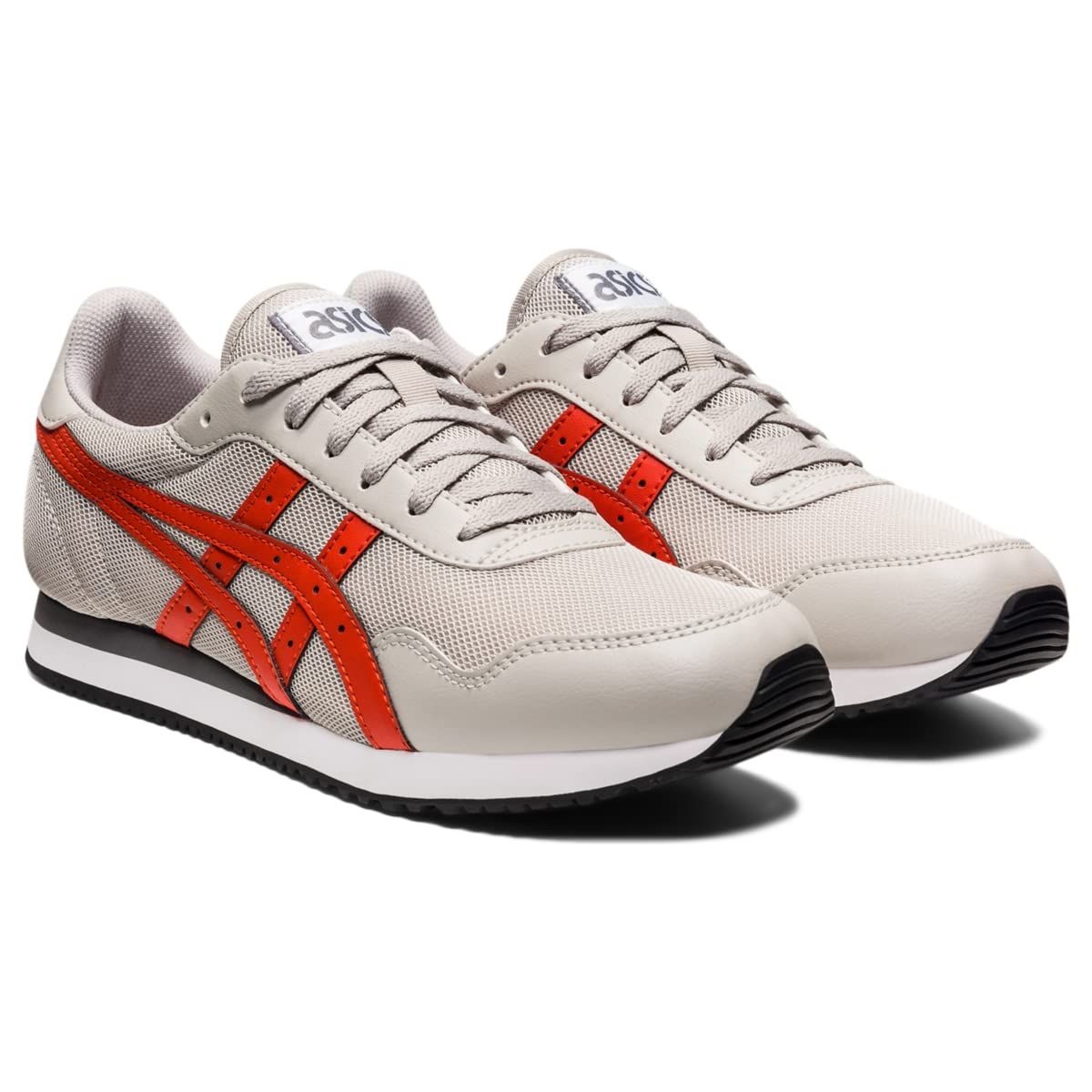 ASICS Men's TIGER RUNNER Shoes, 12, OYSTER GREY/RED CLAY