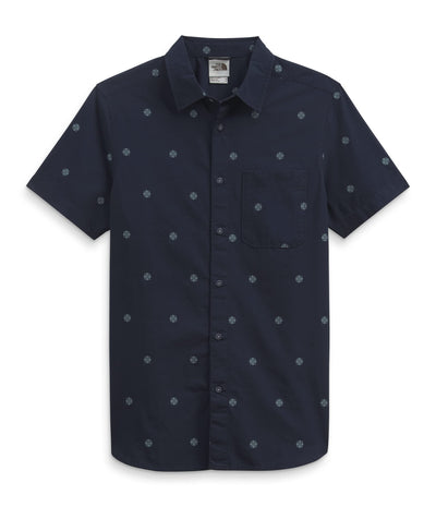 THE NORTH FACE Men's Baytrail Jacquard Button-Down Short-Sleeve Shirt, Aviator Navy Joshua Floral Jacquard, XX-Large