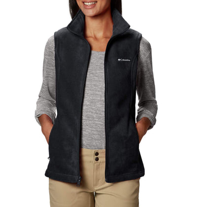 Columbia Womens Benton Springs Fleece Vest, Black, X-Large