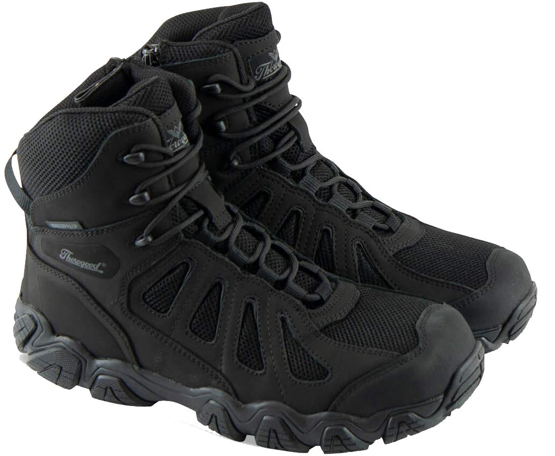 Thorogood 804-6290 Men's Crosstrex Series - 6" BBP Waterproof, Side Zip Composite Safety Toe Hiker Boot, Black/Grey - 11.5 M US