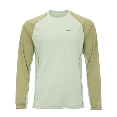 Simms SolarFlex Crewneck Long Sleeve Fishing Shirt for Men: UPF 50+ Sun Protection, Quick-Dry, Odor-Resistant (Light Green/Sage Heather, X-Large)