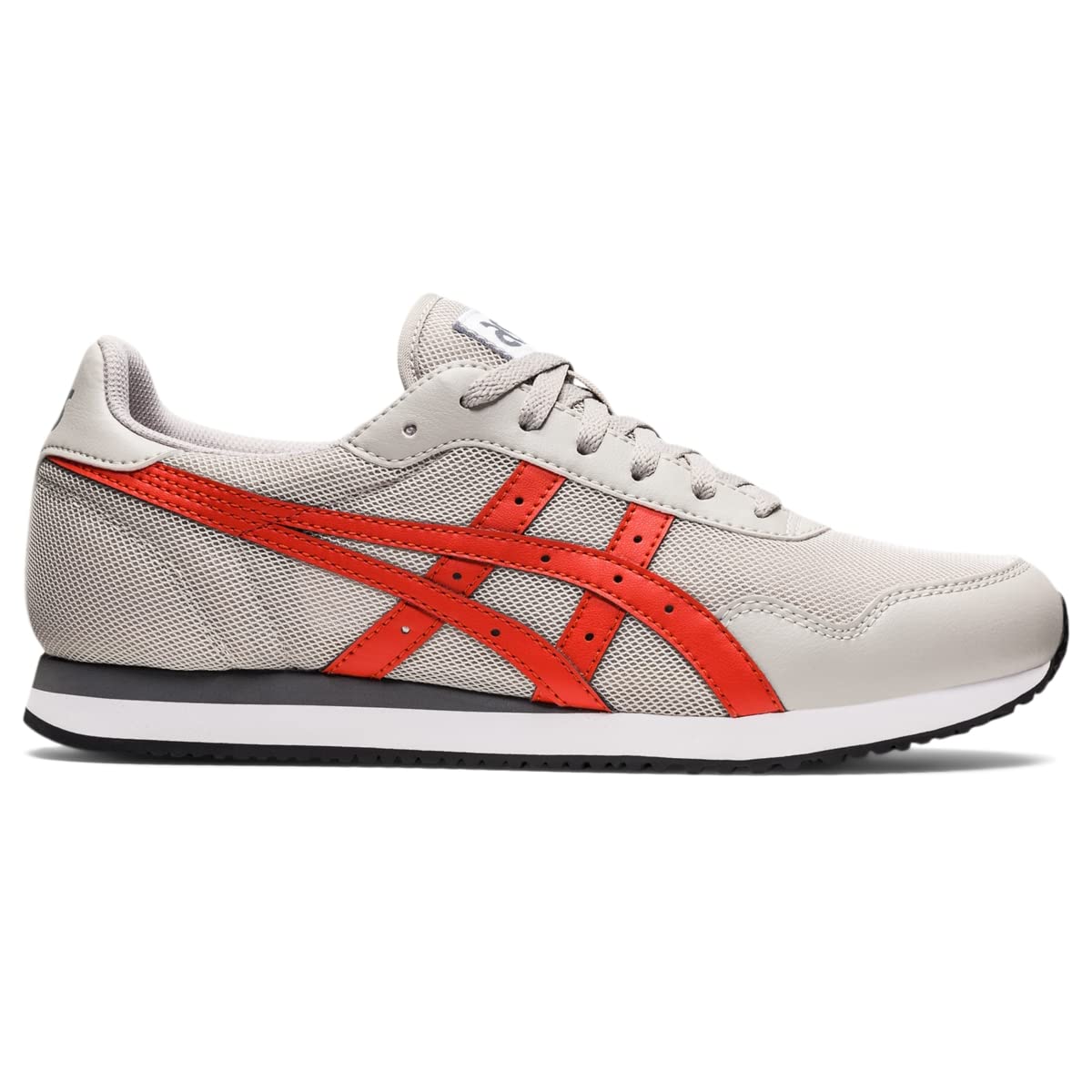 ASICS Men's TIGER RUNNER Shoes, 12, OYSTER GREY/RED CLAY