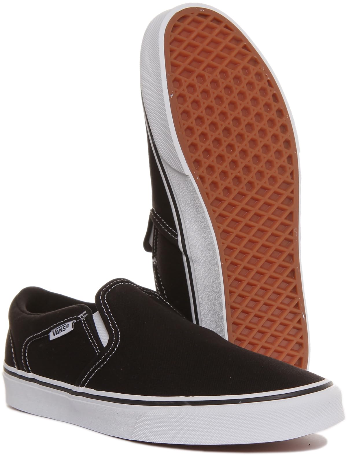 Vans Men's Asher Trainers 7 Canvas Black White