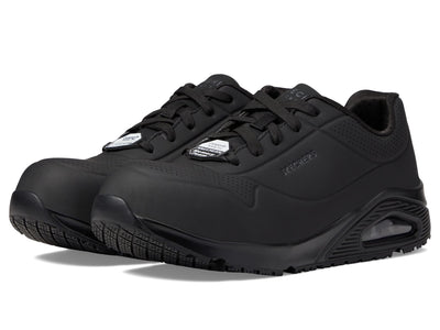 SKECHERS Women's Uno SR-Deloney Comp Toe Industrial Shoe, Black, 6 Wide