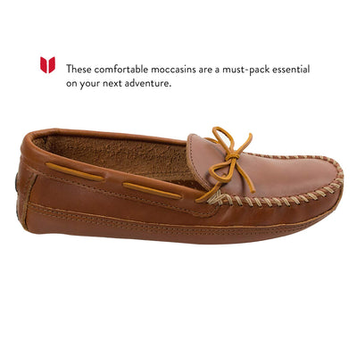 Minnetonka Men's Double Bottom Cowhide Moccasin, Chestnut Lariat, 8 M US