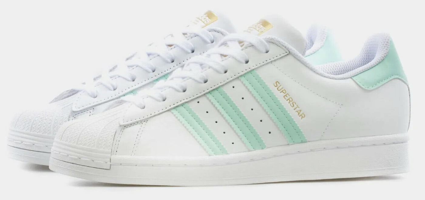 adidas Originals Men's Superstar SneakerCloud White/Clear Mint/Gold Metallic Size 9.5