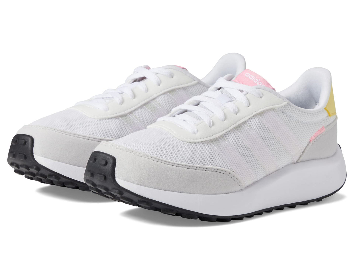 adidas Girl's Run 70s (Little Kid/Big Kid) White/Bliss Pink/Beam Pink 3 Little Kid M