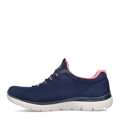 Skechers Women's Summits Cool Classic Sneaker 5.5 Wide Navy/Pink