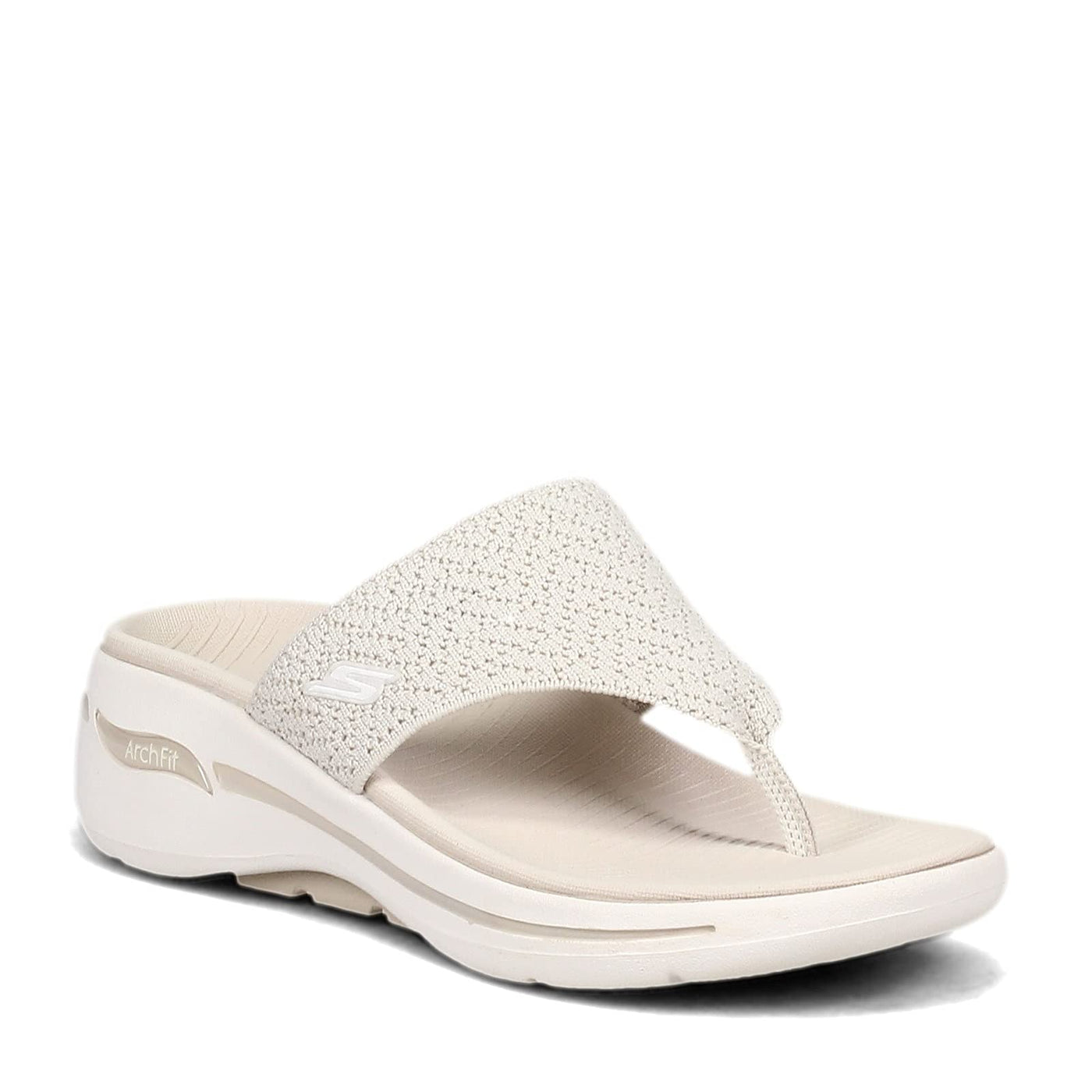 Skechers Go Walk Arch Fit Knit 3 Point Sandal Natural 12 B (M)