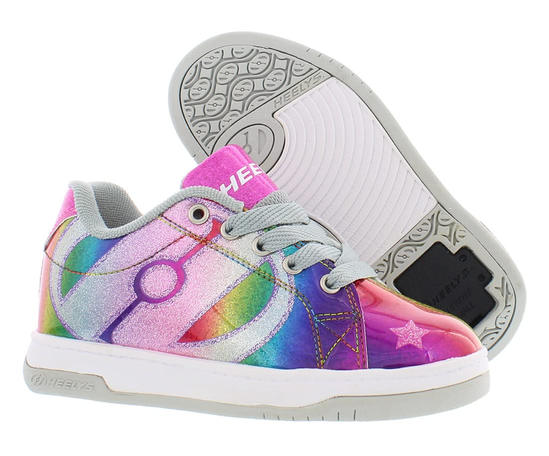 HEELYS Girl's Split (Little Kid/Big Kid/Adult) Rainbow/Silver/Hot Pink 8 Big Kid (Women's 9) M