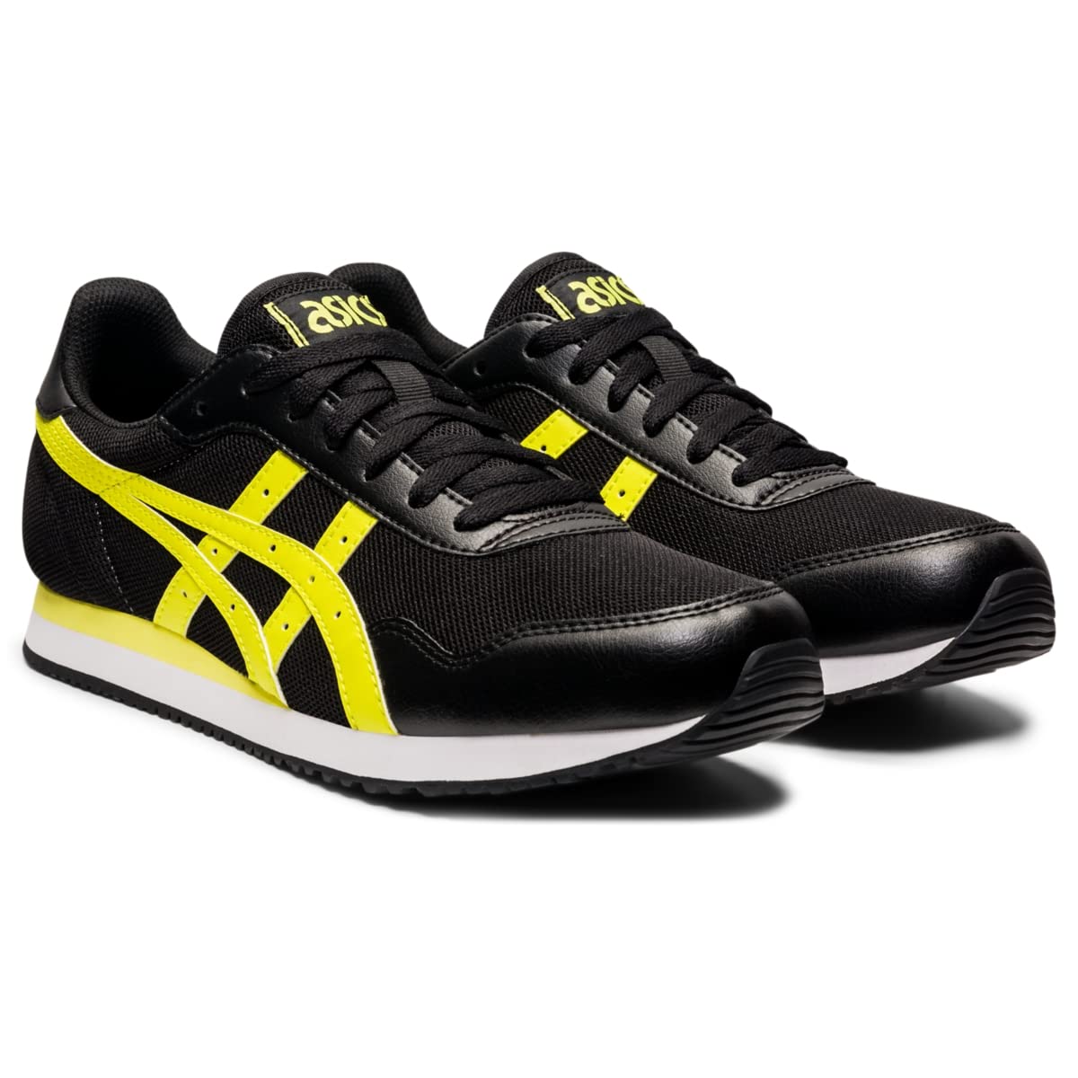 ASICS Men's TIGER RUNNER Shoes, 8, BLACK/SOUR YUZU