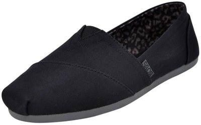 Skechers womens Bobs Plush - Peace & Love Flat, Black, 5 Wide US