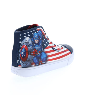 HEELYS Men's Captain America Hustle High Top Wheels Skate Sneaker Shoes 12 Navy/Red/White Flag