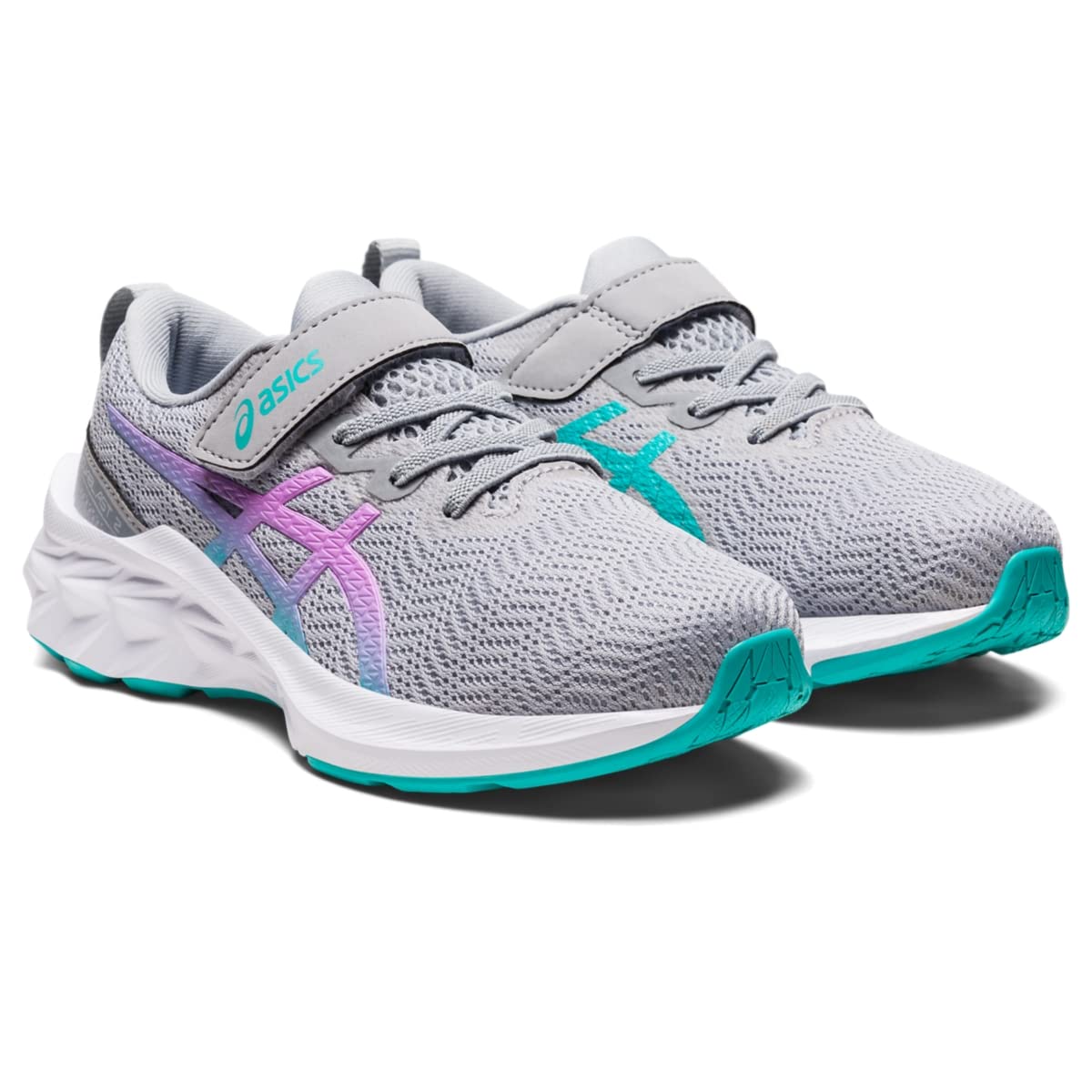 ASICS Girl's Novablast 2 PS (Toddler/Little Kid) Piedmont Grey/Lavender Glow 13 Little Kid M