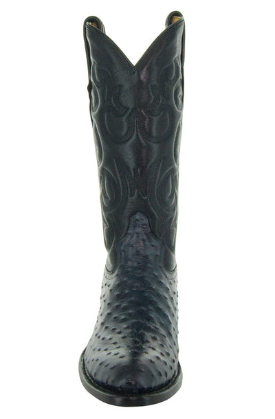 Soto Boots Men's Ostrich Print Cowboy Boots H7002(Dark Grey, 10.5)