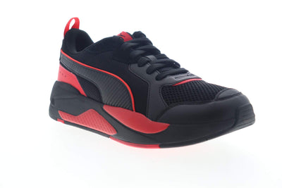 PUMA Men's X Ray Sneaker,Black Red,8.5