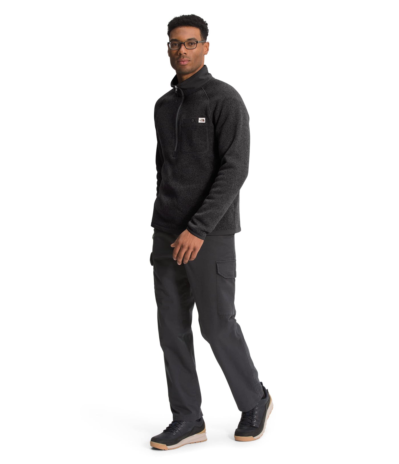 THE NORTH FACE Men's Gordon Lyons ¼ Zip Pullover, TNF Black Heather 4, 3X-Large