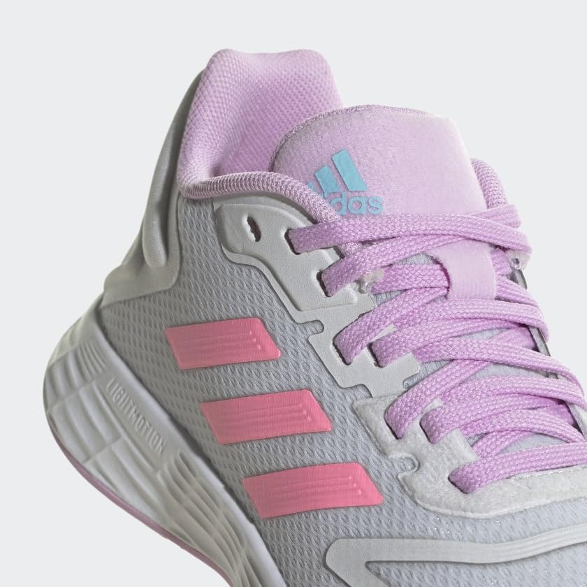 adidas Duramo 10 Running Shoe, Dash Grey/Beam Pink/Bliss Lilac, 2 US Unisex Little Kid