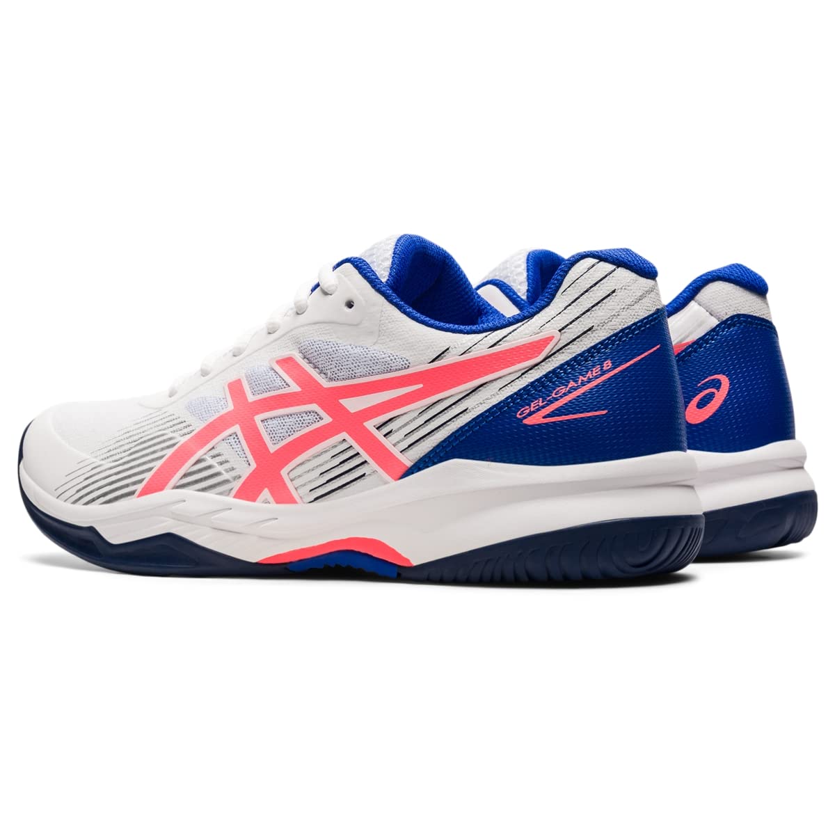 ASICS Women's Gel-Game 8 Tennis Shoes, 8.5, White/Blazing Coral