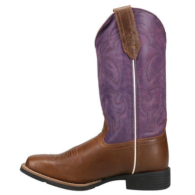 ROPER Womens Monterey Square Toe Casual Boots Mid Calf Low Heel 1-2" - Brown, Purple - Size 7.5 M