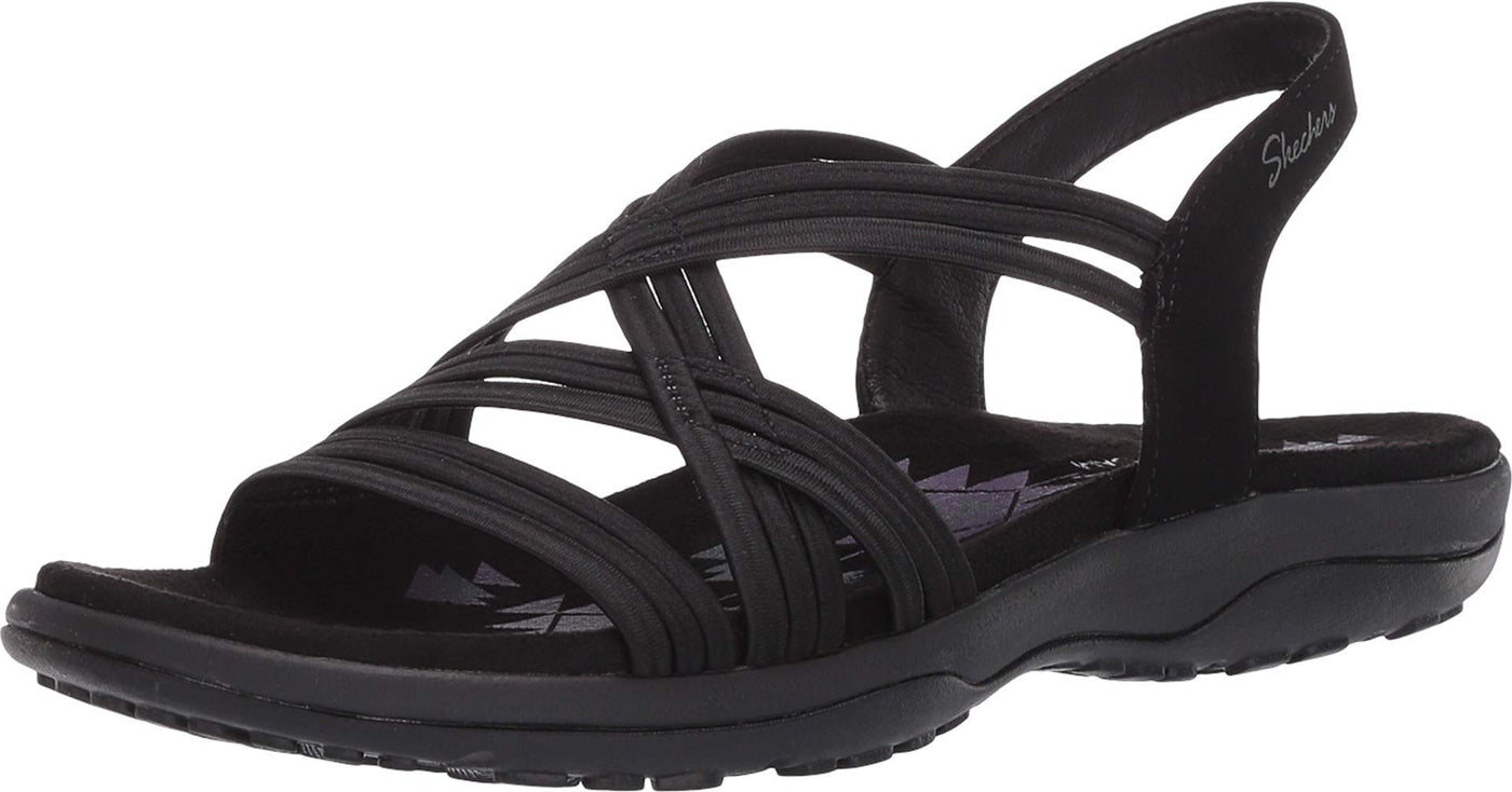 Skechers Women's Reggae Slim Simply Stretch Sandal 9 Wide Black