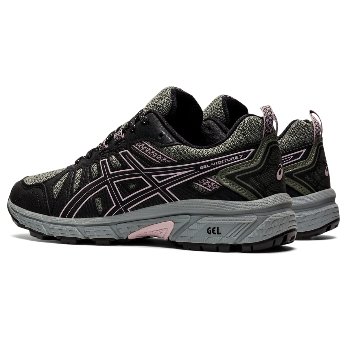 ASICS Women's Gel-Venture 7 MX Running Shoes, 8.5, Lichen Green/Watershed Rose