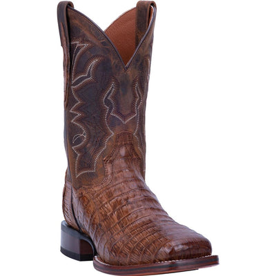 Dan Post Men's Kingsly Caiman Western Boot Wide Square Toe Brown 8.5 EE