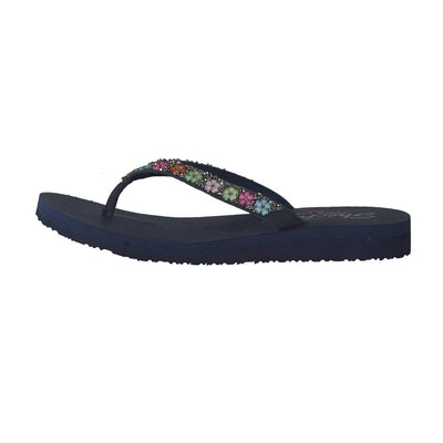 Skechers womens Meditation - Daisy Delight Flip Flop, Navy, 10 US