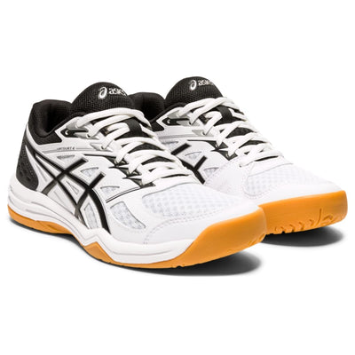 ASICS Women's Upcourt 4 Volleyball Shoes, 13, White/Black