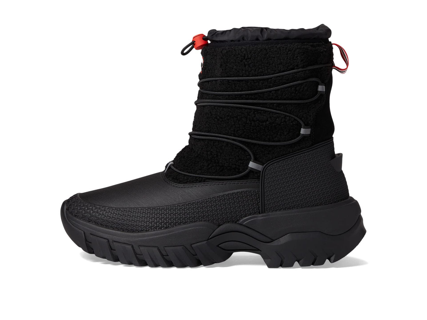 Hunter Wanderer Short Sherpa Snow Boot Black 8 M