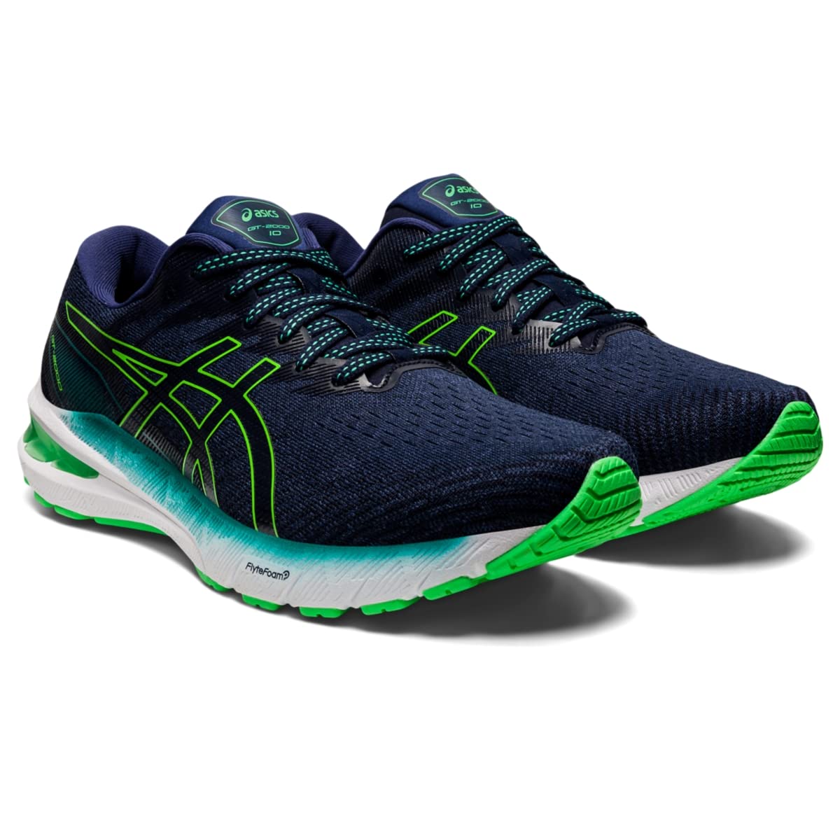 ASICS Men's GT-2000 10 Running Shoes Deep Ocean/New Leaf