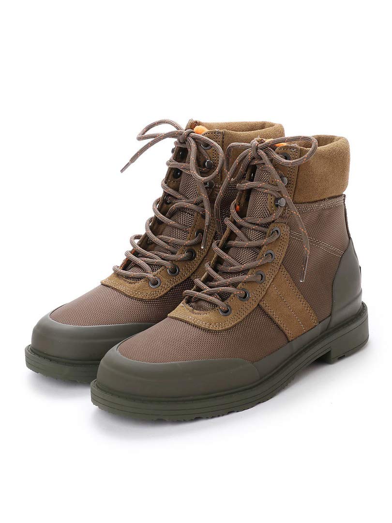 HUNTER Insulated Waterproof Commando Boots Light Khaki/Brown/Swamp Green, Size 7