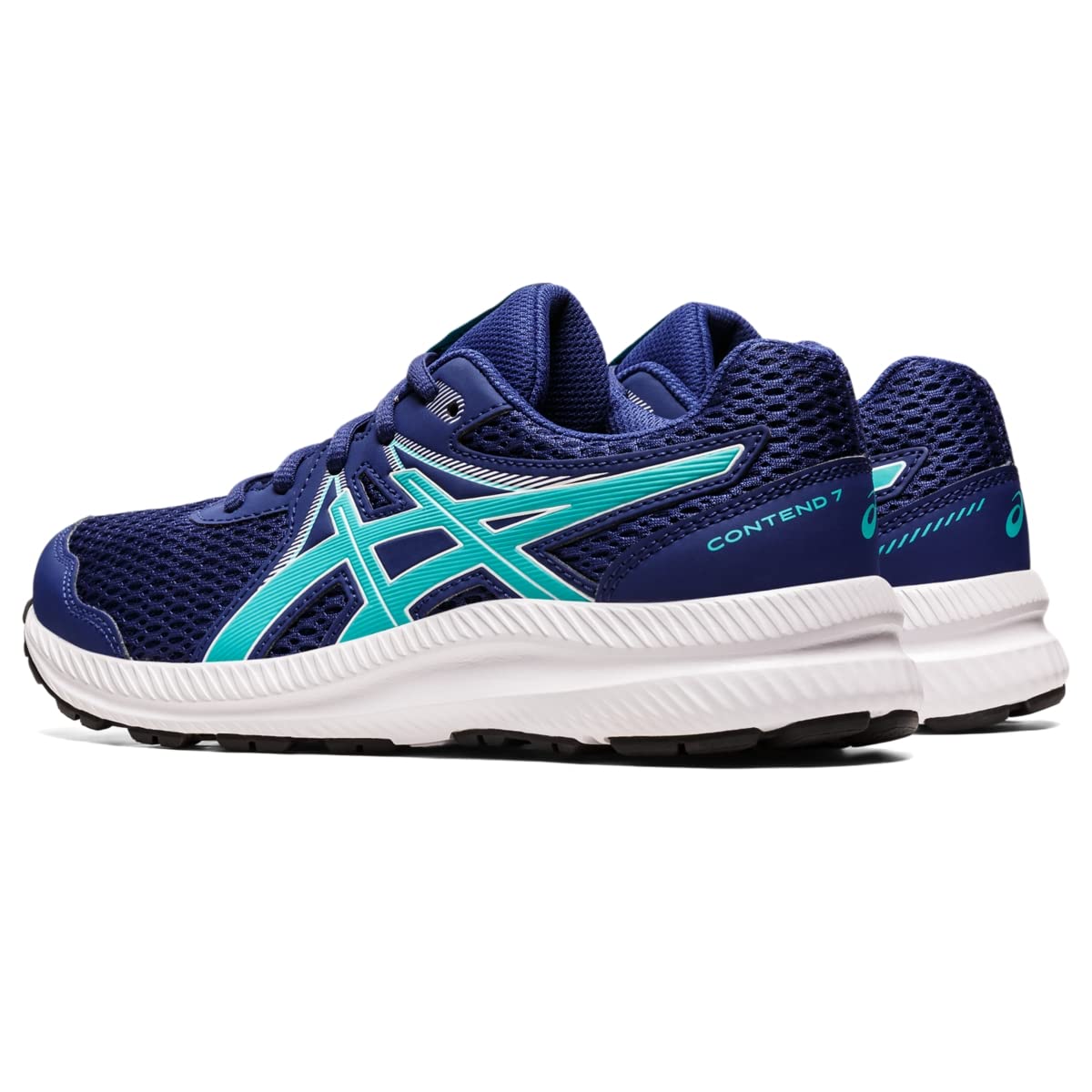 ASICS Kid's Contend 7 Grade School Running Shoe, 2, Dive Blue/SEA Glass