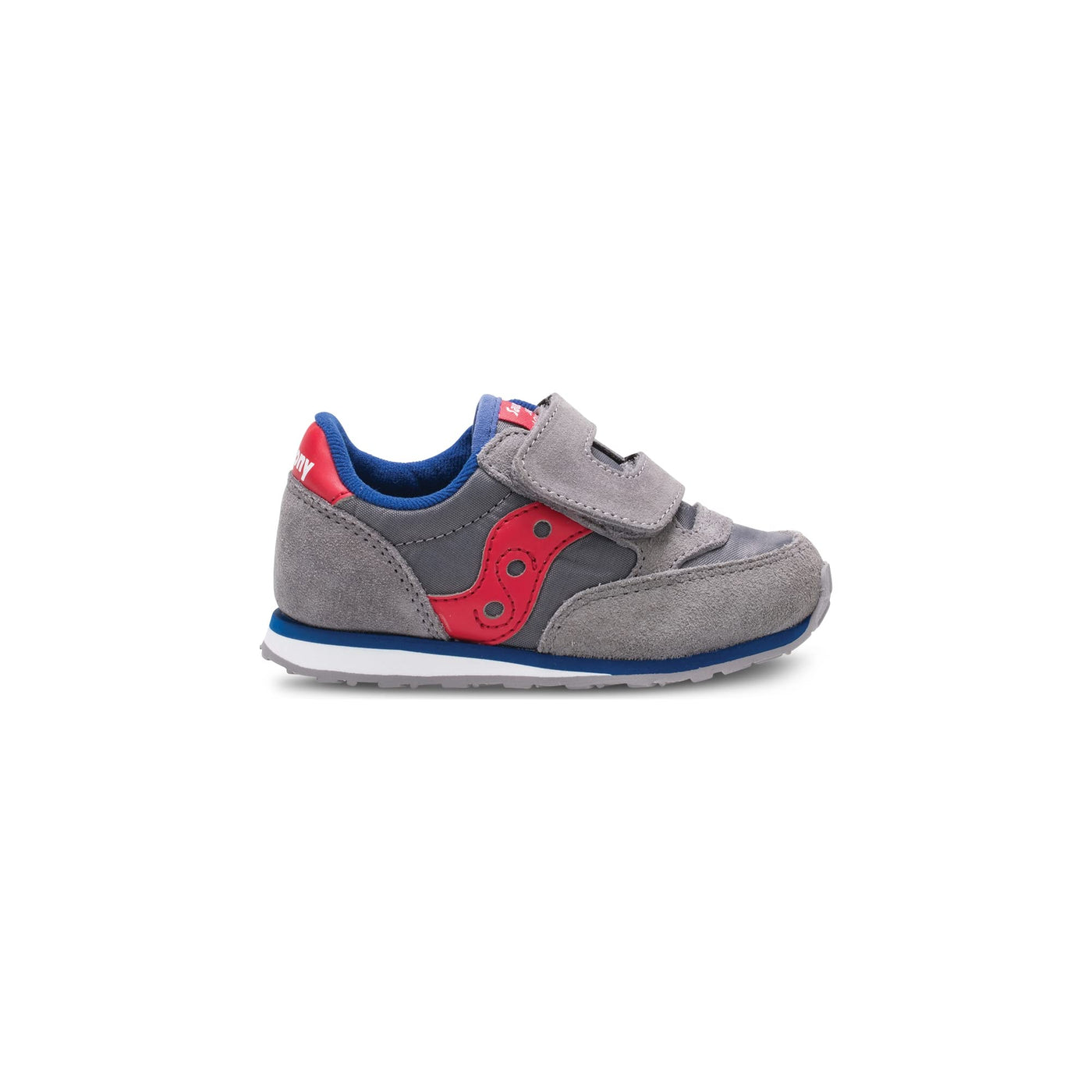 Saucony Unisex-child Baby Jazz Hook & Loop , GREY/RED, 8 M