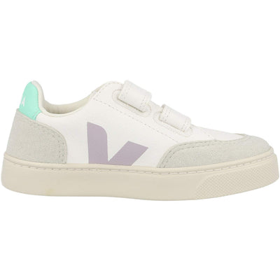 Veja Small V-12 Hook and Loop (Little Kid/Big Kid) Extra White/Parme/Turquoise 30 (US 12.5 Little Kid) M