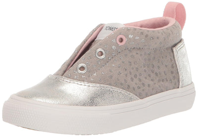 TOMS Boy's, Tiny Alpargata Fenix Mid Sneaker Toddler 6 Toddler Drizzle Grey Foil Dot Microfiber