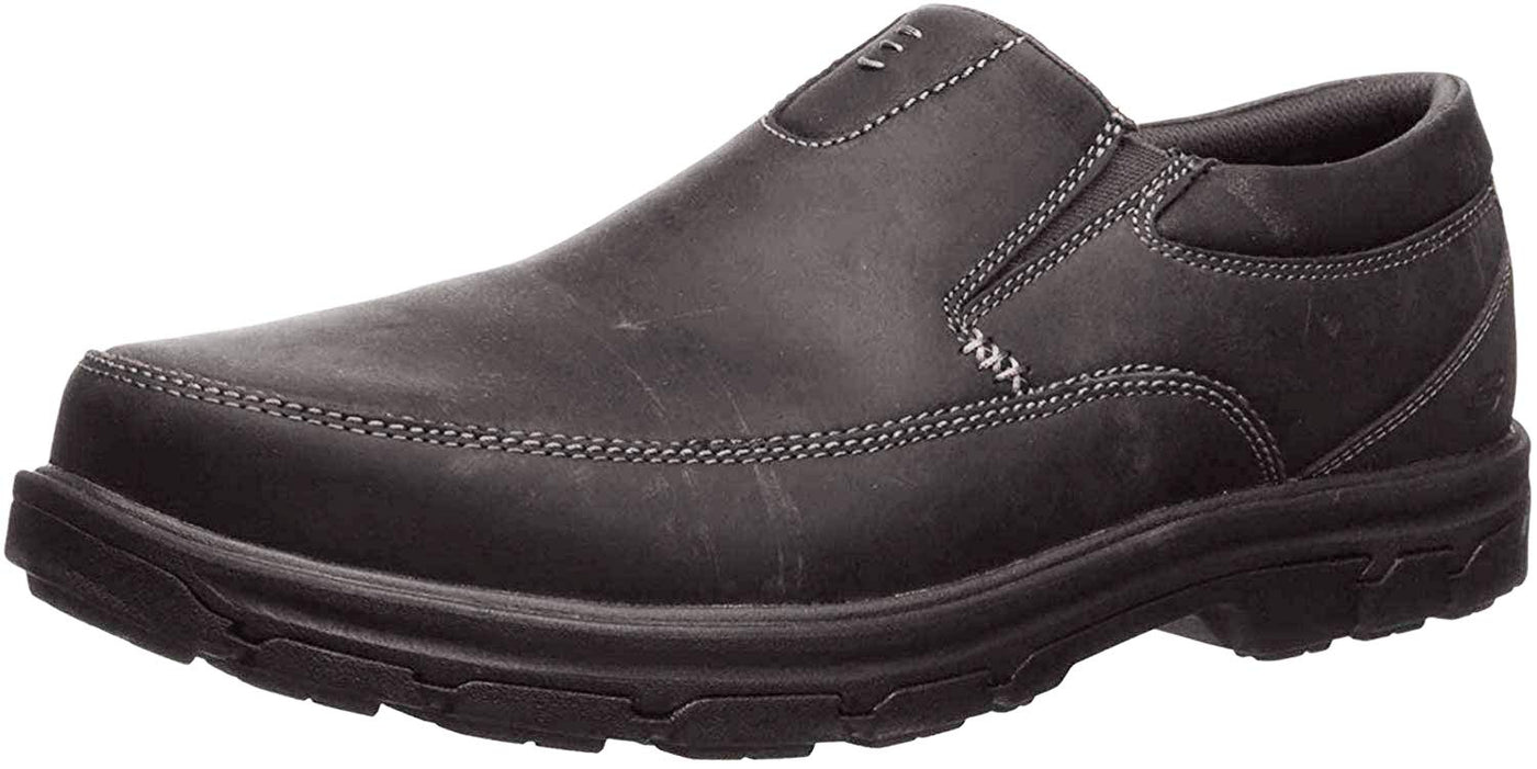 Skechers USA Men's Segment The Search Slip On Loafer, Black Leather, 10 M US