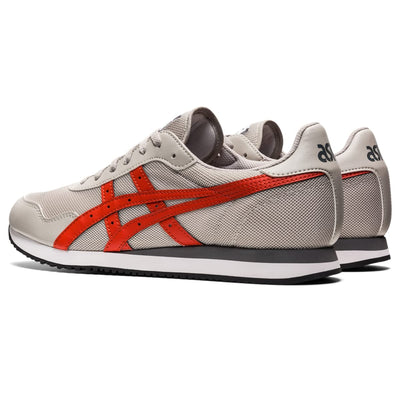 ASICS Men's TIGER RUNNER Shoes, 12, OYSTER GREY/RED CLAY