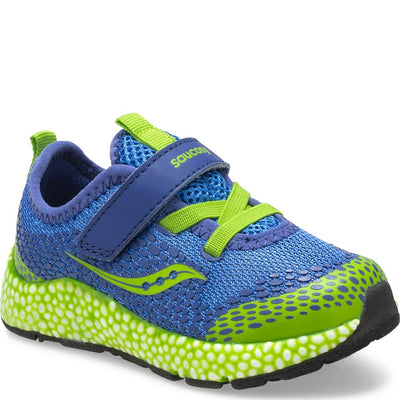 Saucony Boy's Astrofoam Jr Sneaker, Blue/Green, 8.5 W US Little Kid