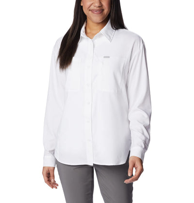 Columbia Women's Silver Ridge Utility Long Sleeve Shirt, White, Large