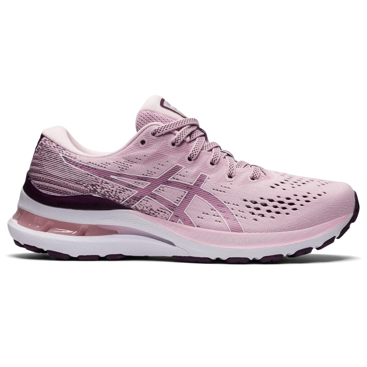 ASICS Women's Gel-Kayano 28 Running Shoes, 13, Barely Rose/White