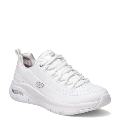 Skechers Women's Arch Fit Citi Drive 7.5 Wide White-silver