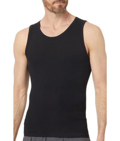 SPANX Men's Cotton Compression Tank Medium Classic Black