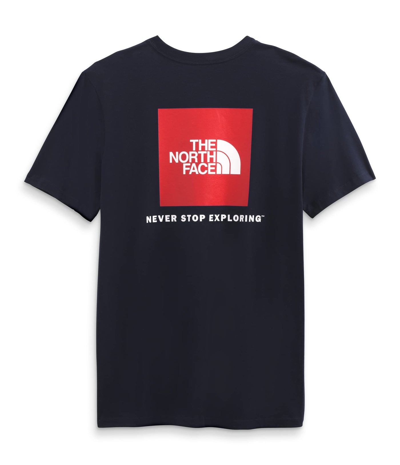 THE NORTH FACE Men's Box Never Stop Exploring Tee, Aviator Navy/Horizon Red, 3X-Large