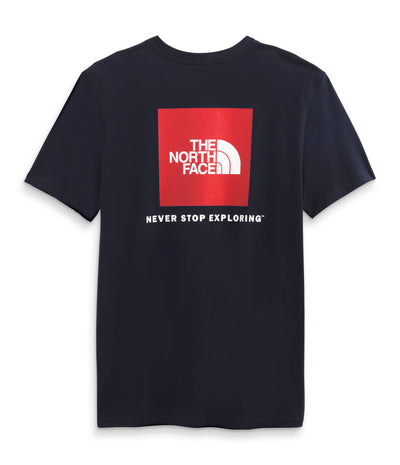 THE NORTH FACE Men's Box Never Stop Exploring Tee, Aviator Navy/Horizon Red, 3X-Large