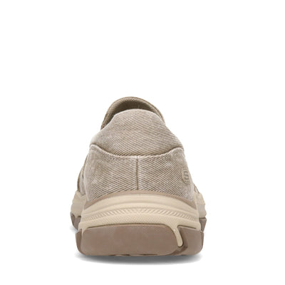 Skechers USA Men's Men's Respected-Fallston Canvas Slip On, Taupe, 8.5