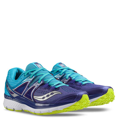 Saucony Women's Triumph iso 3 Running Shoe, Purple/Blue/Citron, 6 W US